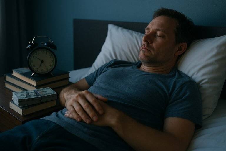 Person resting while building passive income online