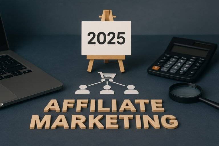 Affiliate marketing concept for 2025 online side hustles
